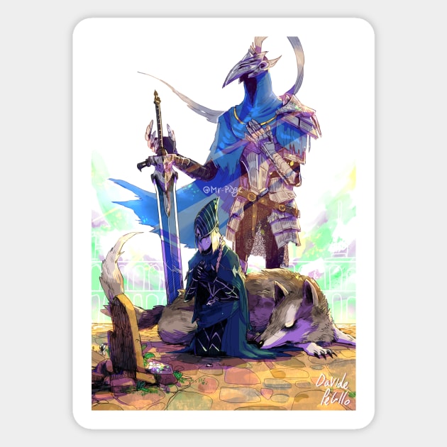 Artorias, Ciaran and Sif Sticker by MrPidge